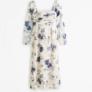 Abercrombie & Fitch Emerson Blue Floral Long Sleeve Dress